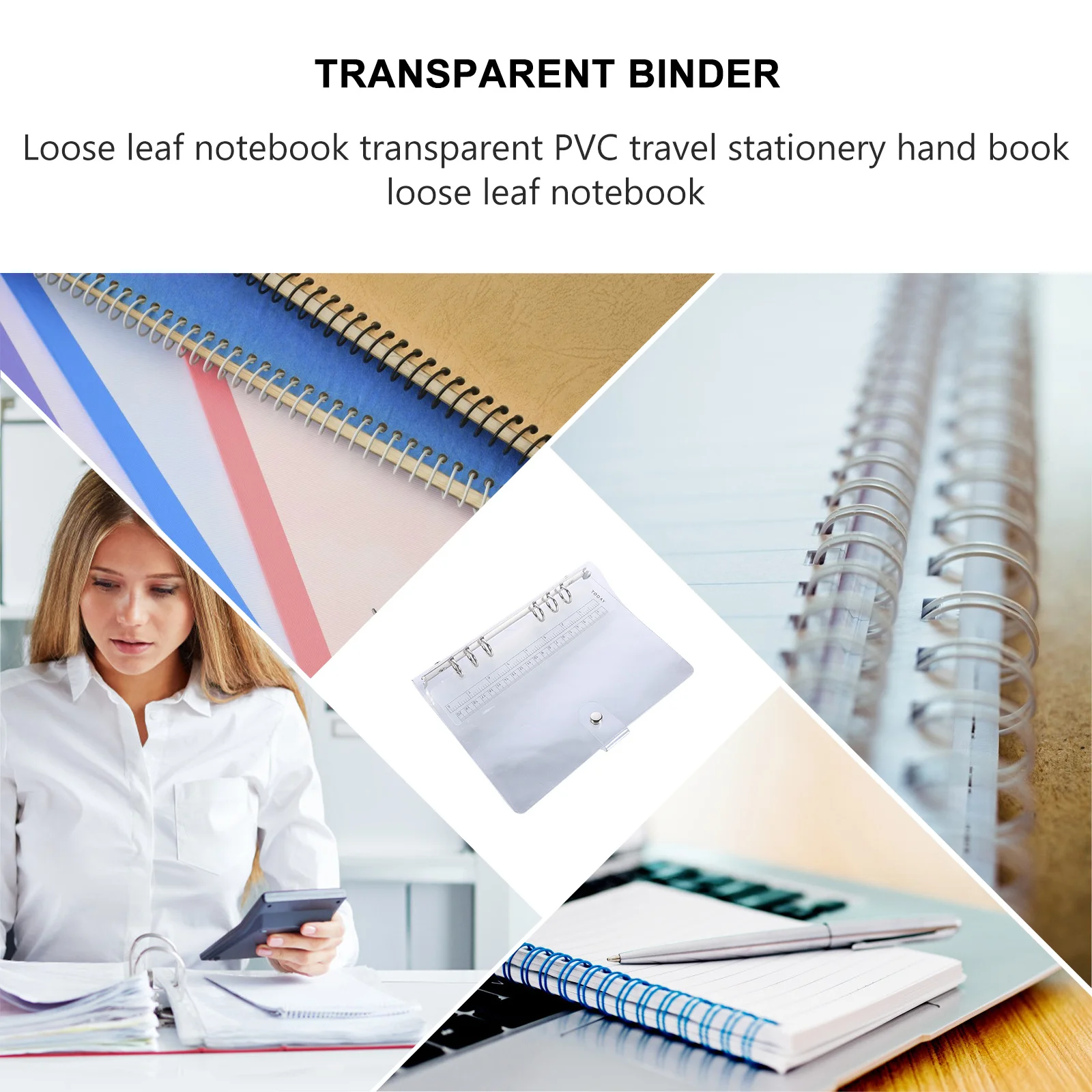 2pcs A5 Clear Pvc Notepad Cover Binder Snap Closure Waterproof For Office Supply Notebook Folder Cover Planner Binder Handbook