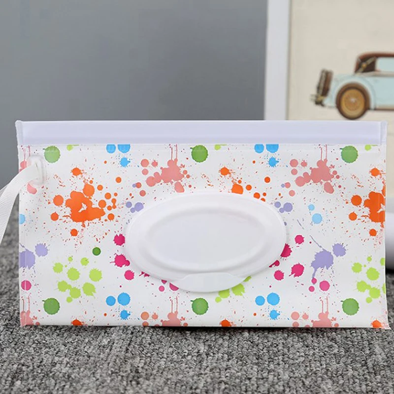 EVA Baby Wet Wipe Pouch Snap-Strap Refillable Wet Wipes Bag Flip Cover Tissue Box Outdoor Useful Baby Stroller Accessory