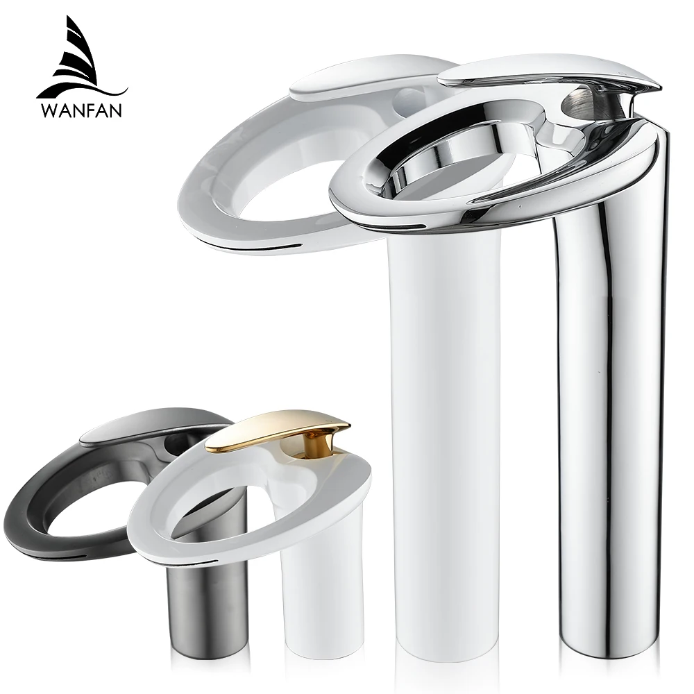 

Basin Faucets Modern White Bathroom Faucet Waterfall faucets Single Hole Cold and Hot Water Tap Basin Faucet Mixer Taps 855965