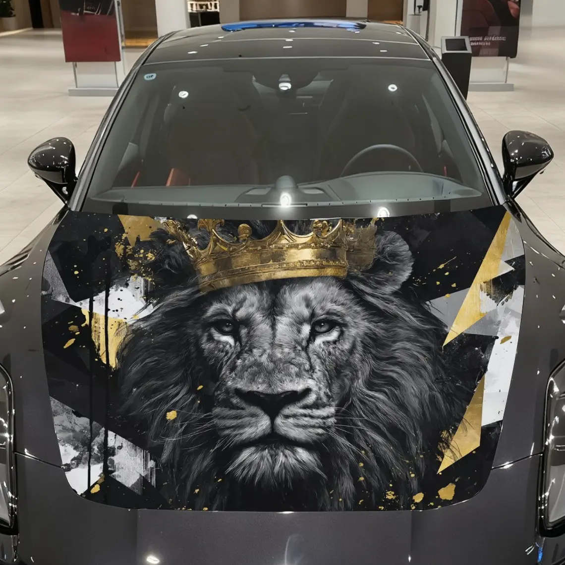 

Crown Lion Car Hood Stickers-PVC Vinyl Stickers,car Graphic Hood Stickers, Fashionable Truck Accessories,vehicle Decoration Gift
