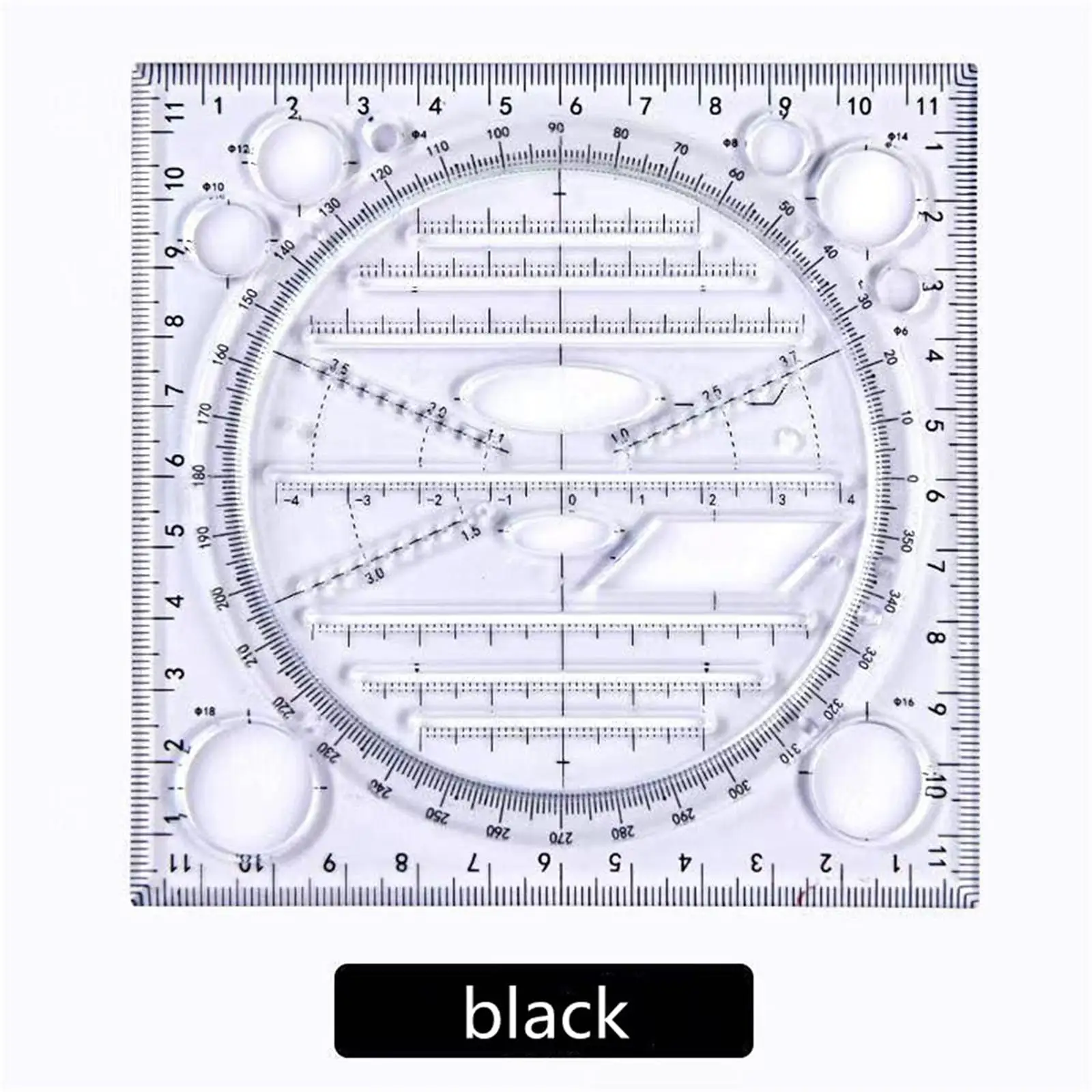 Drawing Ruler Construction Template Measuring Scale Ruler for Adult Kids Designer