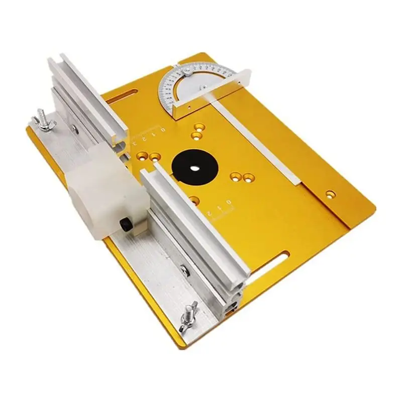 WORTHOWN-Upgrade Aluminium Router Table Insert Plate W/Miter Gauge And Tenon Gauge And Fence For Workbenches Wood Router Trimmer view 3