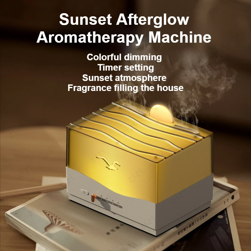 Sunset USB Aromatherapy Machine Colorful Atmosphere Light Ultrasonic Atomization Humidification Aromatherapy Machine