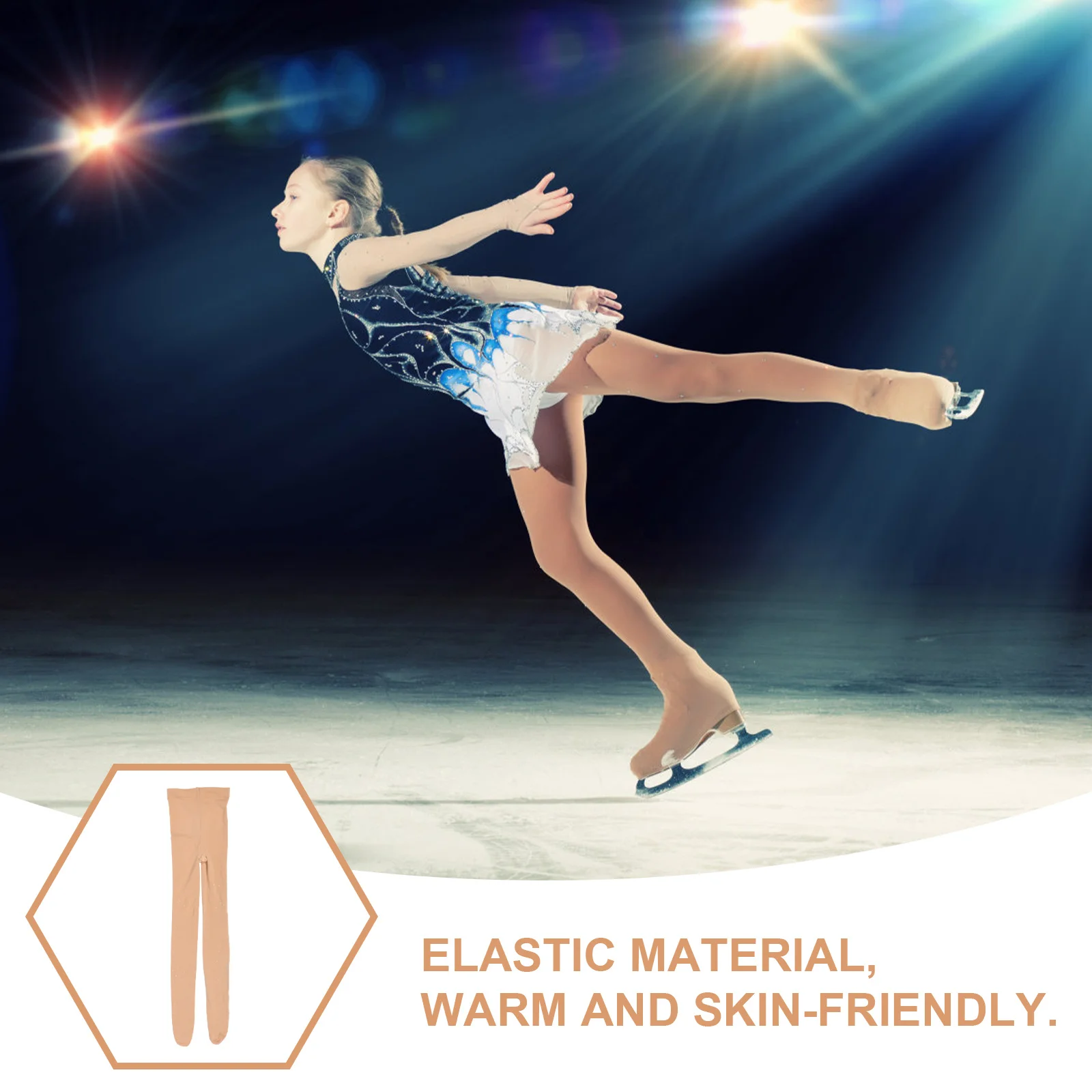 Medias de patinaje elásticas gruesas, pantimedias de patinaje largas, suaves y cálidas para mujer, calcetines duraderos, medias de pantalón grueso