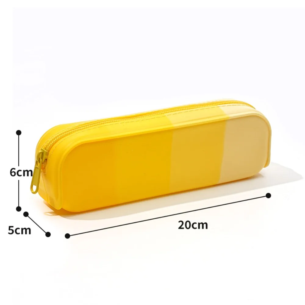 The New Hot-selling Gradient Color Silicone Pencil Case Portable Simple Large-capacity Pencil Case Cute and Simple 20cm