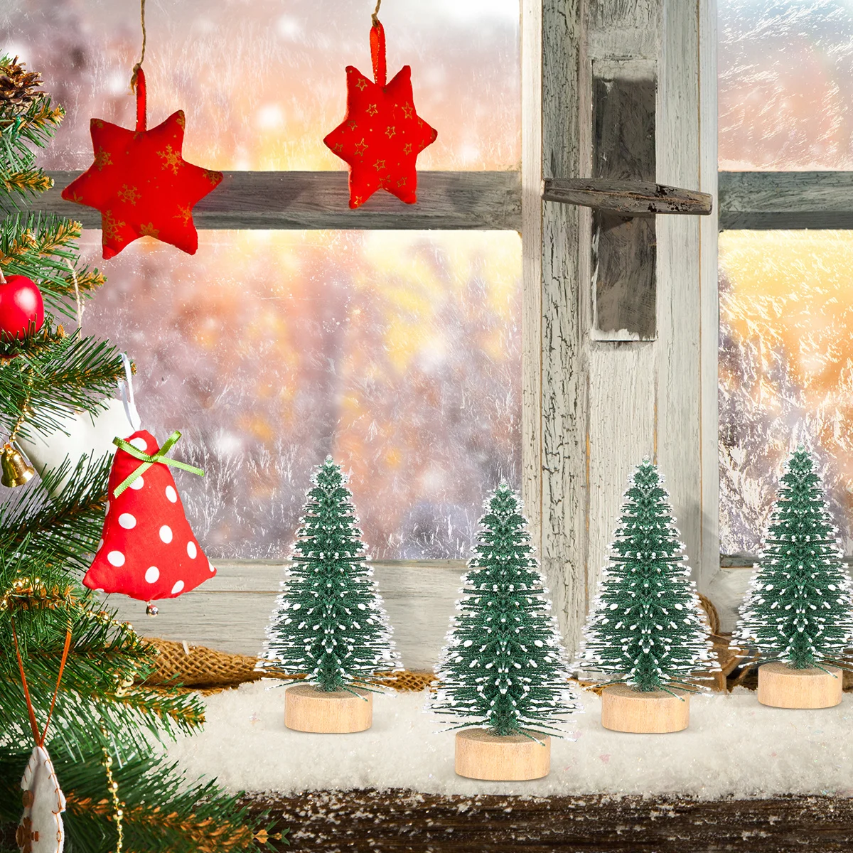 

10Pcs 5cm Mini Pine Tree Desktop Ornament Xmas Party Decoration Supplies Miniature Christmas Tree Christmas Desktop Ornament
