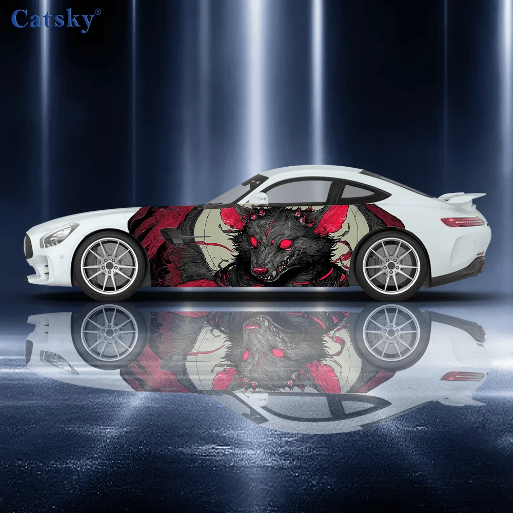 

Hellhound Pattern Stickers - Car Body Side Door Decals Decoration, Universal Fit for All Cars car vinyl wraps