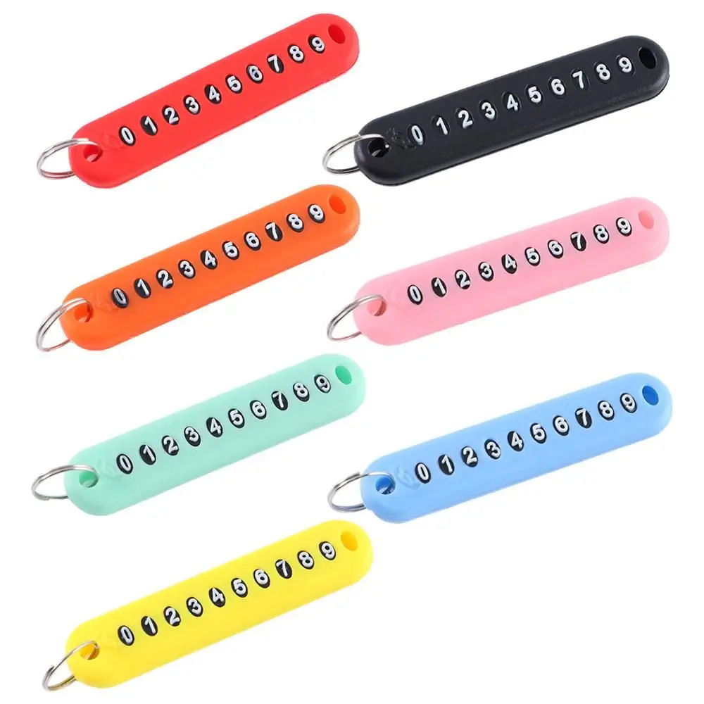 ABS Creative Portable Ornament Temporary Parking Anti-lost Key Chain Key Pendant Phone Number Plate Card Phone Number Key Ring