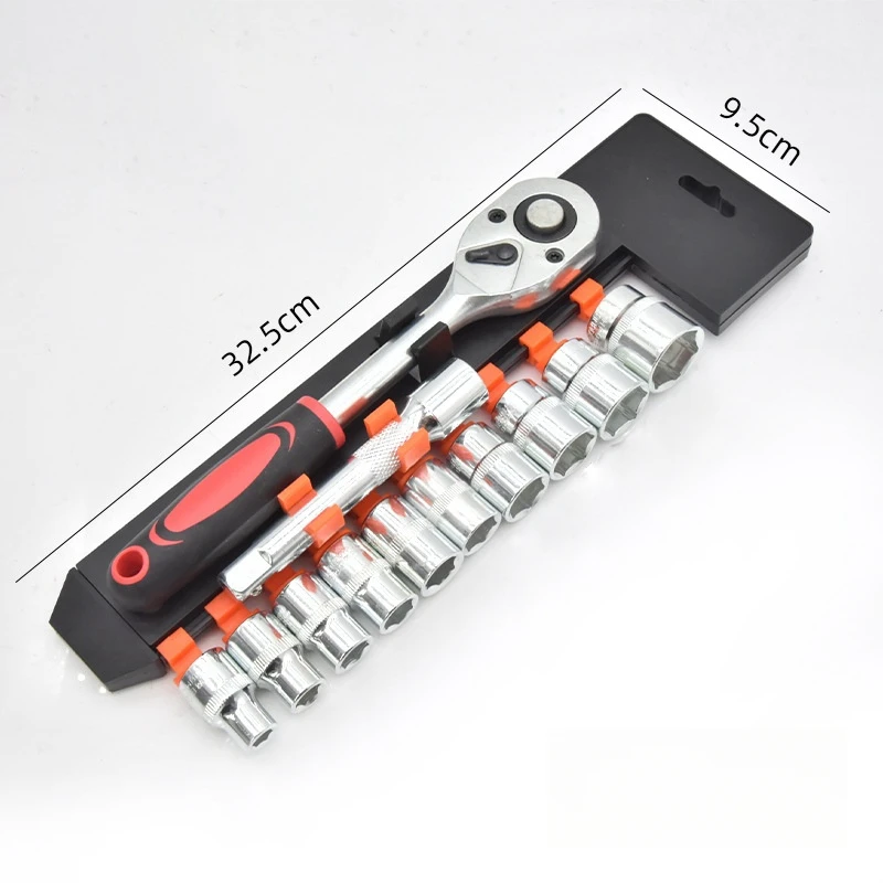 12pcs 1/2 Inch Socket Wrench Set Sockets Extension Rod Multi-function Ratchet Spanner Car Motorcycle Repair Hand Tool Kit