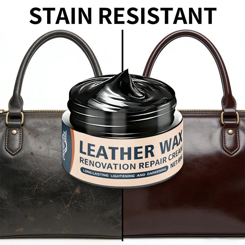 Leather Softener Restorer Cream - With Sponge Brush for Footwear Saddles Jackets Wallets Gloves