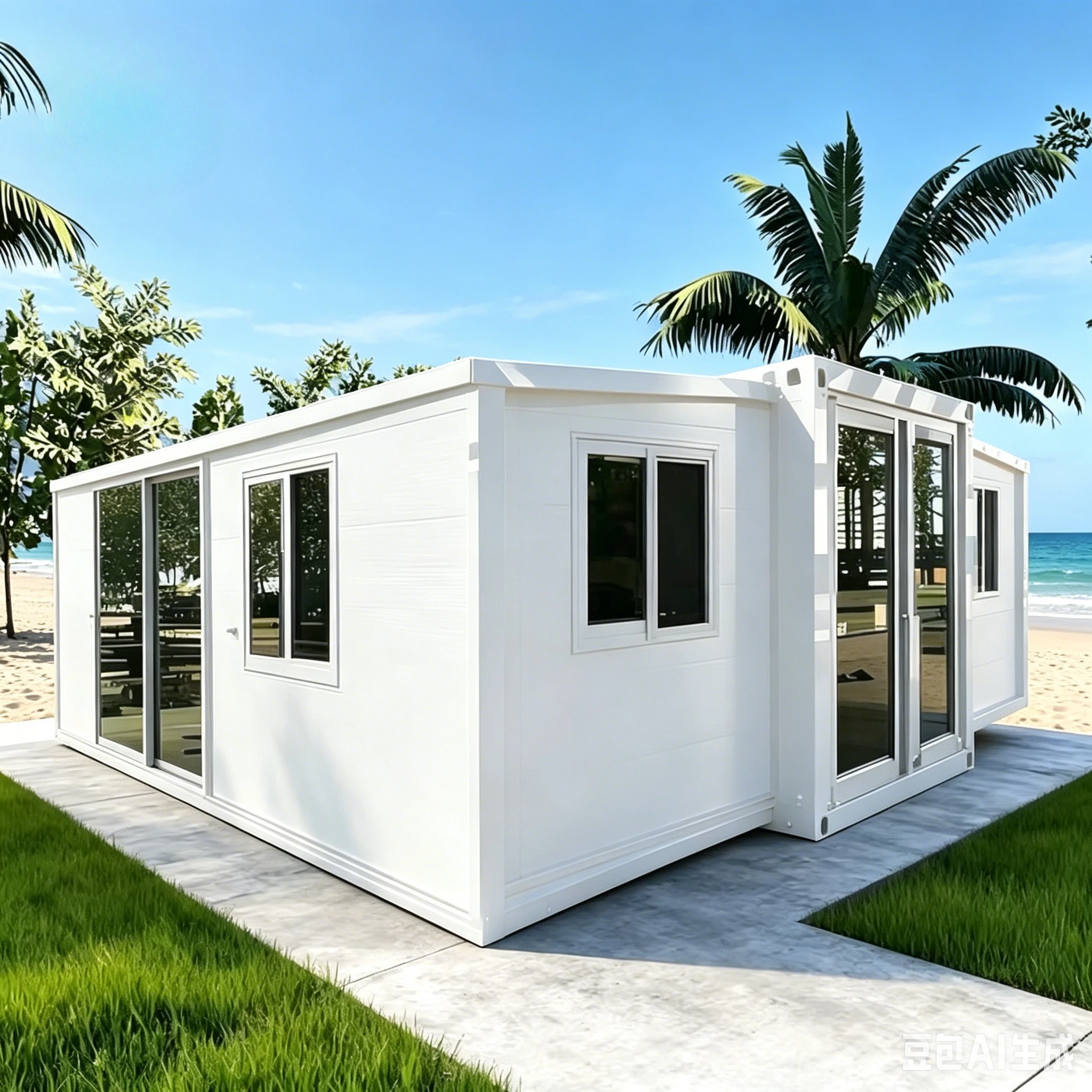 Expandable House Folding Detachable Mobile House Temporary Container House  2 Bedrooms 1 Living Room 1 Bathroom Customized