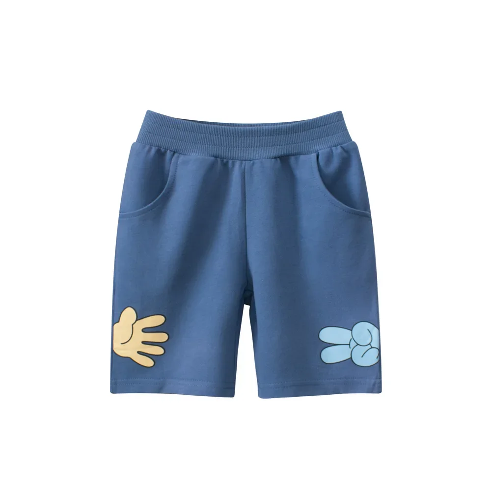 Summer Children's Clothing New Game Rock Paper Pattern Print Boys Shorts Elastic Waist Sports Beach Pants Kids Clothes Shorts