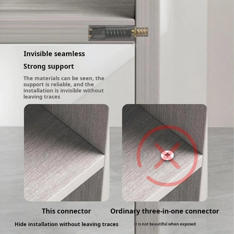 5PCS Furniture Three In One Connector Invisible Steel Sleeve Wardrobe Cabinet Two In One Fastener Laminated Concealed Fastener