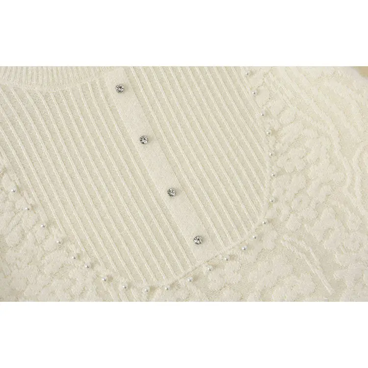 Maglione in pelliccia di visone Sweet Sle Thi con legno ain Nuovo inverno 2025 da donna Faion Pearl Embellished Loose Fit Long Sve