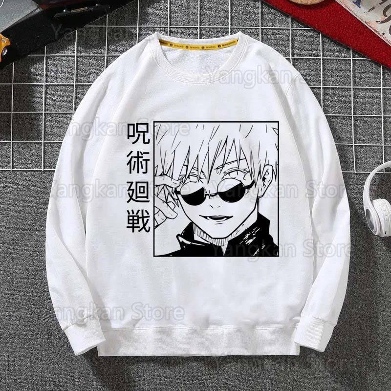 مانغا انمي ياباني جوجو ساتورو موضة جديدة هوديي الشارع الشهير الهيب هوب مقنعين هودي رجالي طباعة هوديس وبلوزات