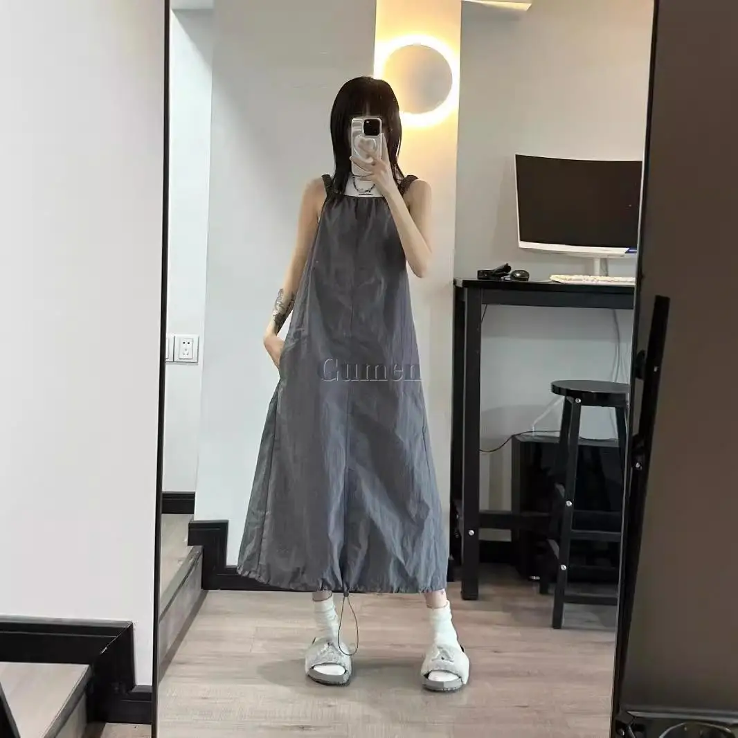 S/M/L Barber Shop Work Clothes Gown Uniform Pet Grooming Wrap Gray Functional Style Drawstring Dress Backless Loose Strappy