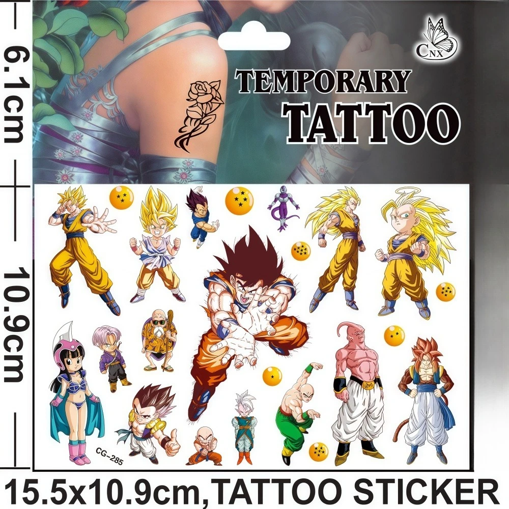 Dragon Ball Kids Temporary Tattoos Water Transfer Stickers Safe Skin Fun Designs Classroom Rewards Party Favors Easy ApplyRemove