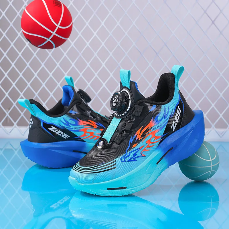 

Kids Basketball Shoes Non-slip Breathable Basketball Tactical Boots Lace-up Boys Girls Sneakers Outdoor PU Leather Running Shoes