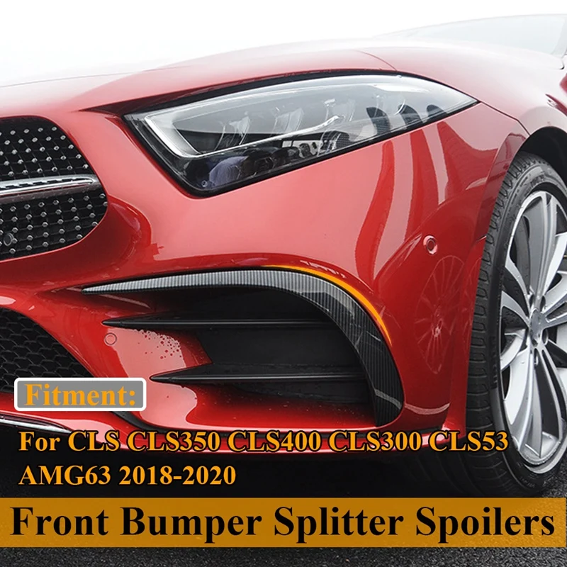 

Carbon Front Bumper Lip Splitter Spoiler Canards Air Knife Trim For Benz CLS CLS350 CLS400 CLS300 CLS53 AMG63 2018-2020