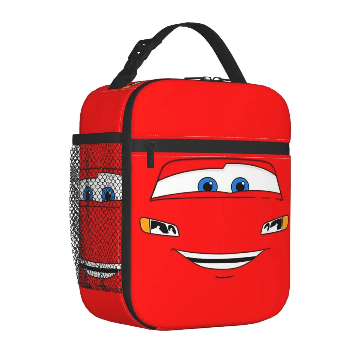 Custom Cartoon Lightning Mcqueen Cars Portable Lunch Box for Women Leakproof Cooler Thermal Food Insulated Lunch Bag Office Work