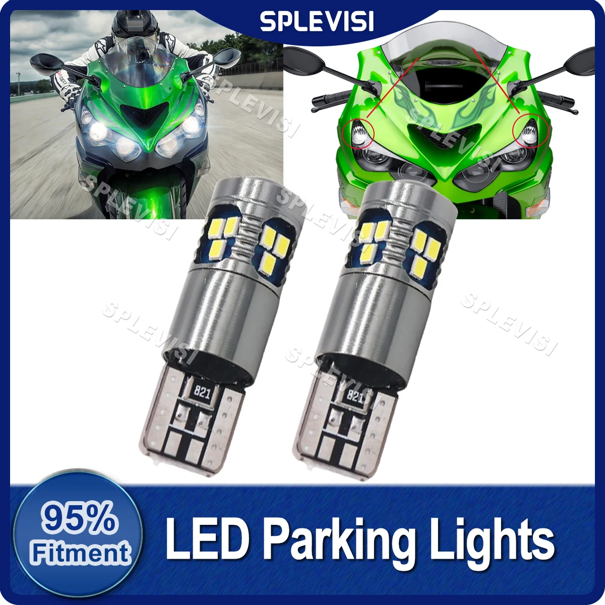 

2x W5W T10 194 LED Position Parking Upgraded For Kawasaki zx-14r zx14r 1400 LED Headlight Pilot Park Lights 2006-2020