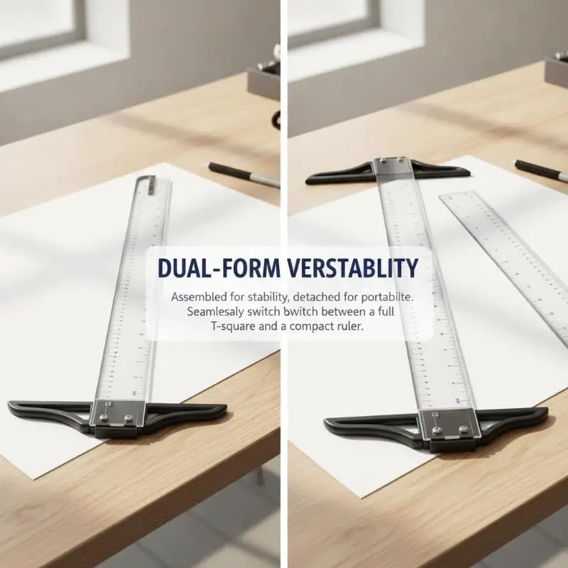 T Square Ruler Eco-friendly Removable Plastic Drafting Tool 45/60/70/80cm for Architect Art Drawing Handcraft Project Use