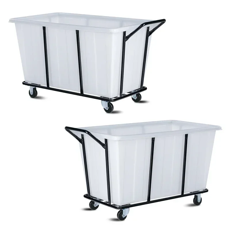 

Commercial and industrial use high quality durable cleaning trolley plastic laundry trolley white wheeled laundry trolley