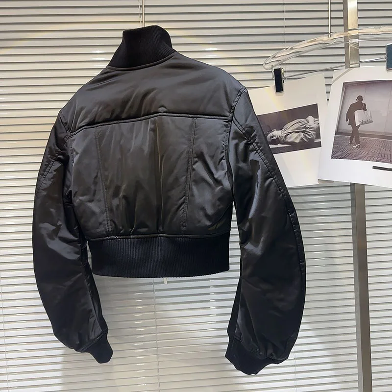 2026 New Black Ladies Short Baseball Jacket Korean Spring Casual White Jacket Top Female Cardigan Zipper Jackets Fashion