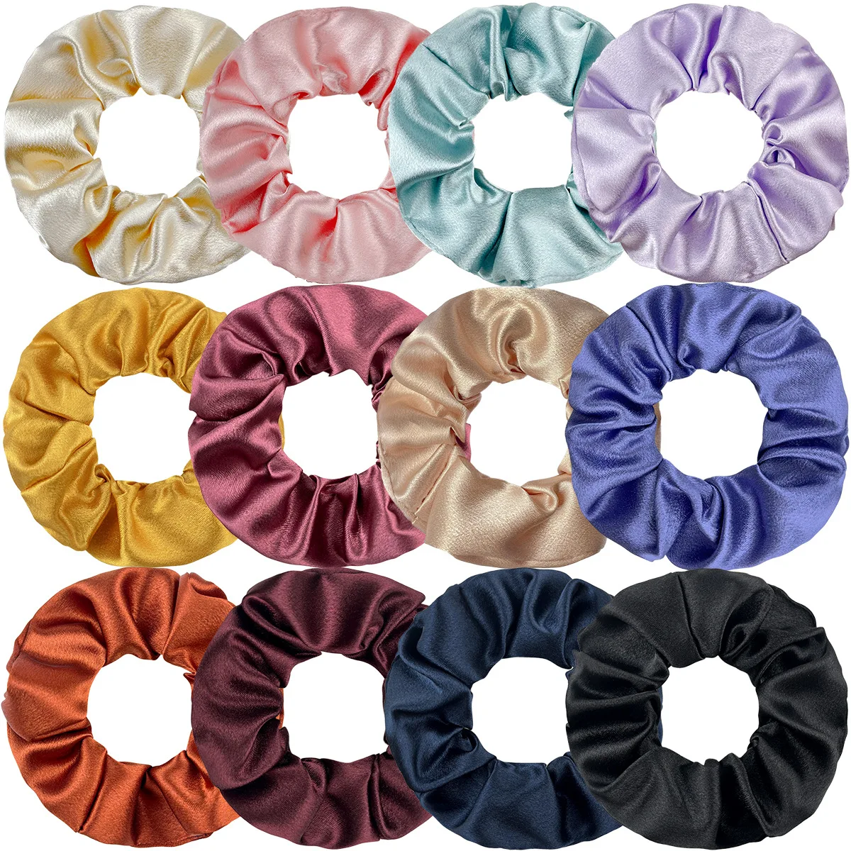 2025 New Arrived Women Zip Scrunches Satin Hair Scrunchies With Little Pocket Smooth Silk Fabric Zipper Chouchou For Girls