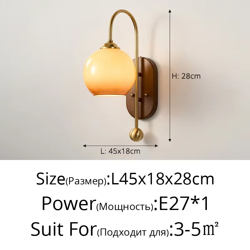 Lomin Retro Wandlamp Luxe vintage Glazen Wandlamp Woonkamer Achtergrond trap Hal Antieke Slaapkamer Nachtkastje blaker