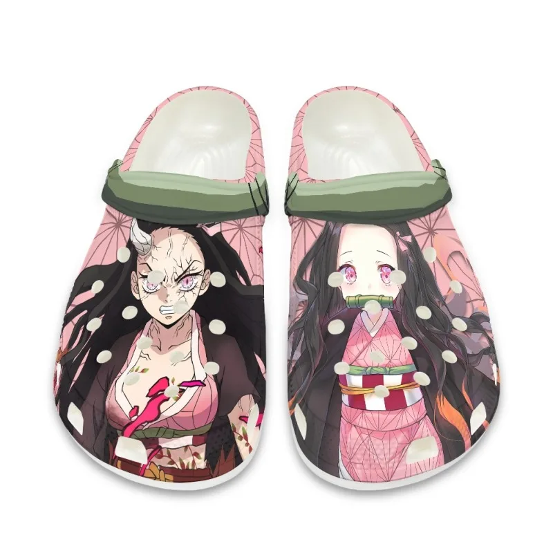 شيطان القاتل لانهائي مدينة الصنادل المراهقين أحذية ماء Kimetsu No Yaiba المنزل حديقة قباقيب حذاء مخصص ثقب الشاطئ النعال للجنسين #4