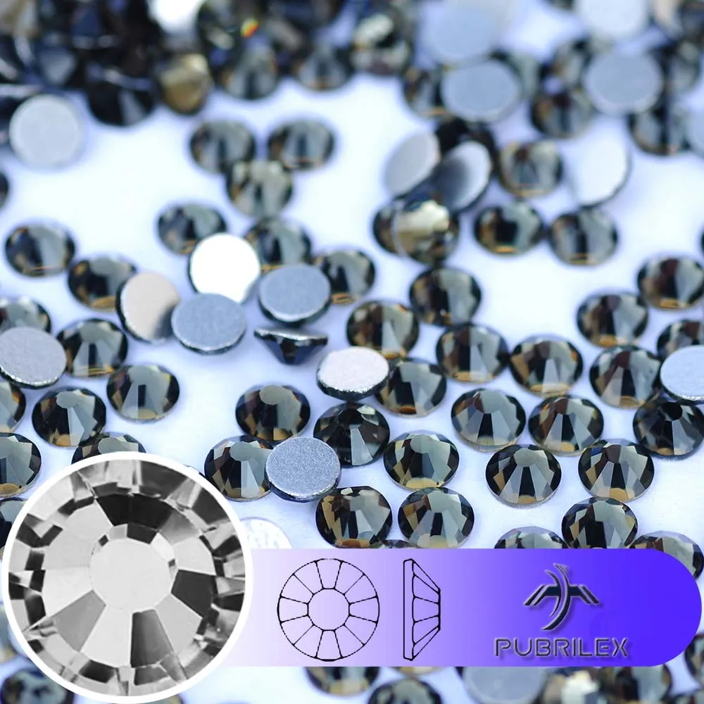 Schwarze Diamantkristalle, nicht heißklebbare Strasssteine, Dekorationen, silber-schwarze Nagelkunst, DIY-Diamanten, DMC-Flachback-Zubehör – Detail 4