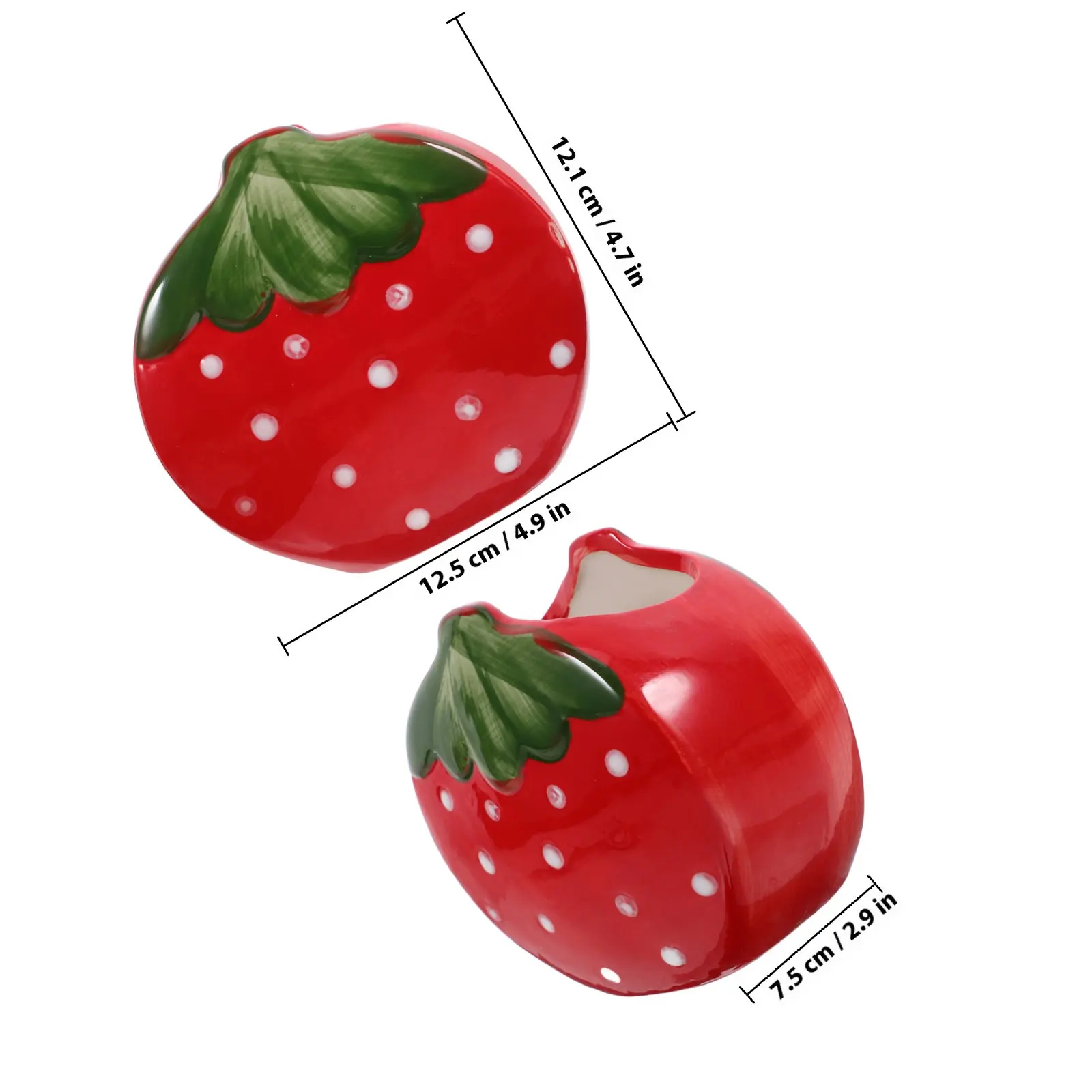 Strawberry Pencil Holder Ceramic Pen Organizer Multifunctional Large Space Storage Bucket Desktop Makeup Brush Holder Stationery