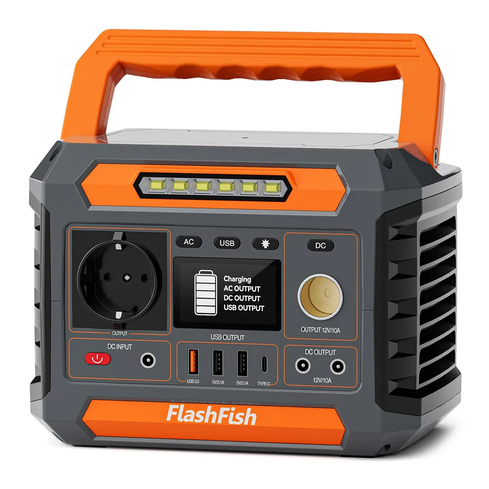 Flashfish P66 Draagbare Powerstation, 300W 230.88Wh Buitengenerator, 8 Aansluitpunten, USB-C QC3.0, Zonne-opladen, Zuivere Sinusgolf