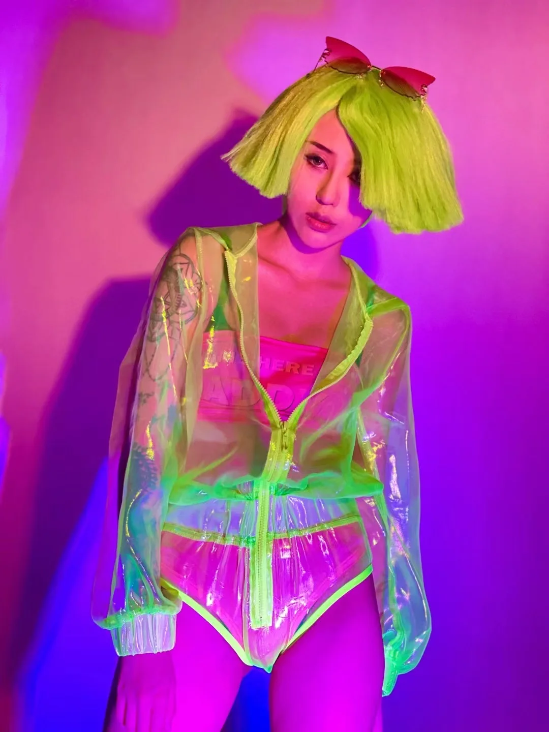 2025 moda Gogo kostium taneczny jazzowy damski klub nocny Rave strój przezroczyste body taniec na rurze występ na scenie ubrania