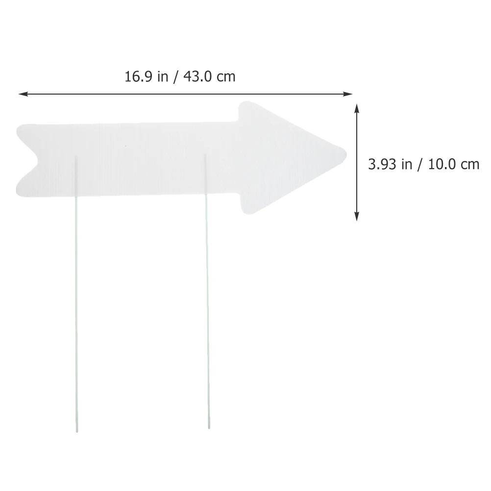 

10pcs Arrow Yard Sign Plastic Blank Board Stake Decor Outdoor Lawn Reusable Durable Corrugated Ground Garage Sale Garden