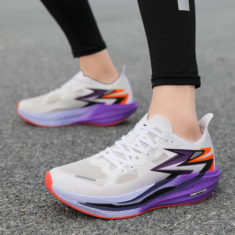 Herren-Laufschuhe mit Carbonplatte, Marathon-Sportschuhe, Rutschfeste Sneakers, Spezial-Sportschuhe für Damen, Bequem, Atmungsaktiv, Leichtgewichtig