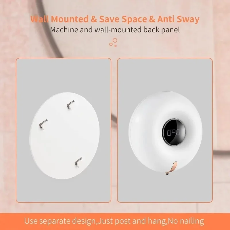 NEWAutomatic Touchless Foam Soap Dispenser USB Rechargeable Wall Mounted Hand Washer LED Display Intelligent Automatic Induction - view 3
