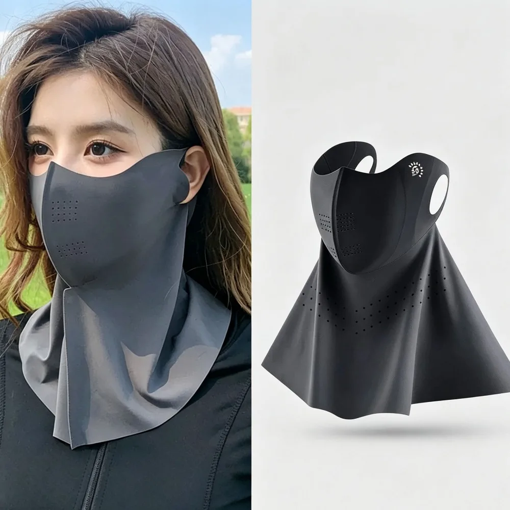 Breathable Lightweight Ice Silk Face Cover Anti UV Sun Protection Face Shield for Cycling Driving Outdoor Sports Use Gifts