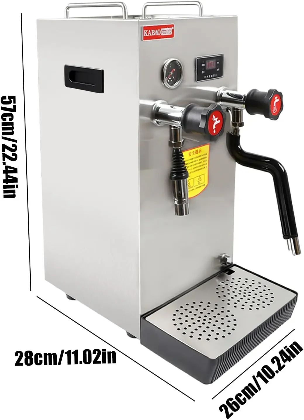 Milk Frother, 8L Multi-Purpose Full-Automatic Steam Boiling Water Frothing Machine, LCD Display Steam Milk Foam Machine, Electri
