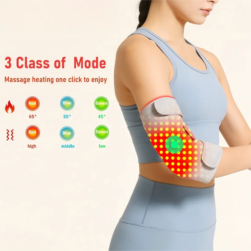 USB 660nm Red Light Electric Heating Elbow Wrap Massager, Equipped with 40-90 Lamp Beads,  Joint Comfort and Fatigue Relief view 2