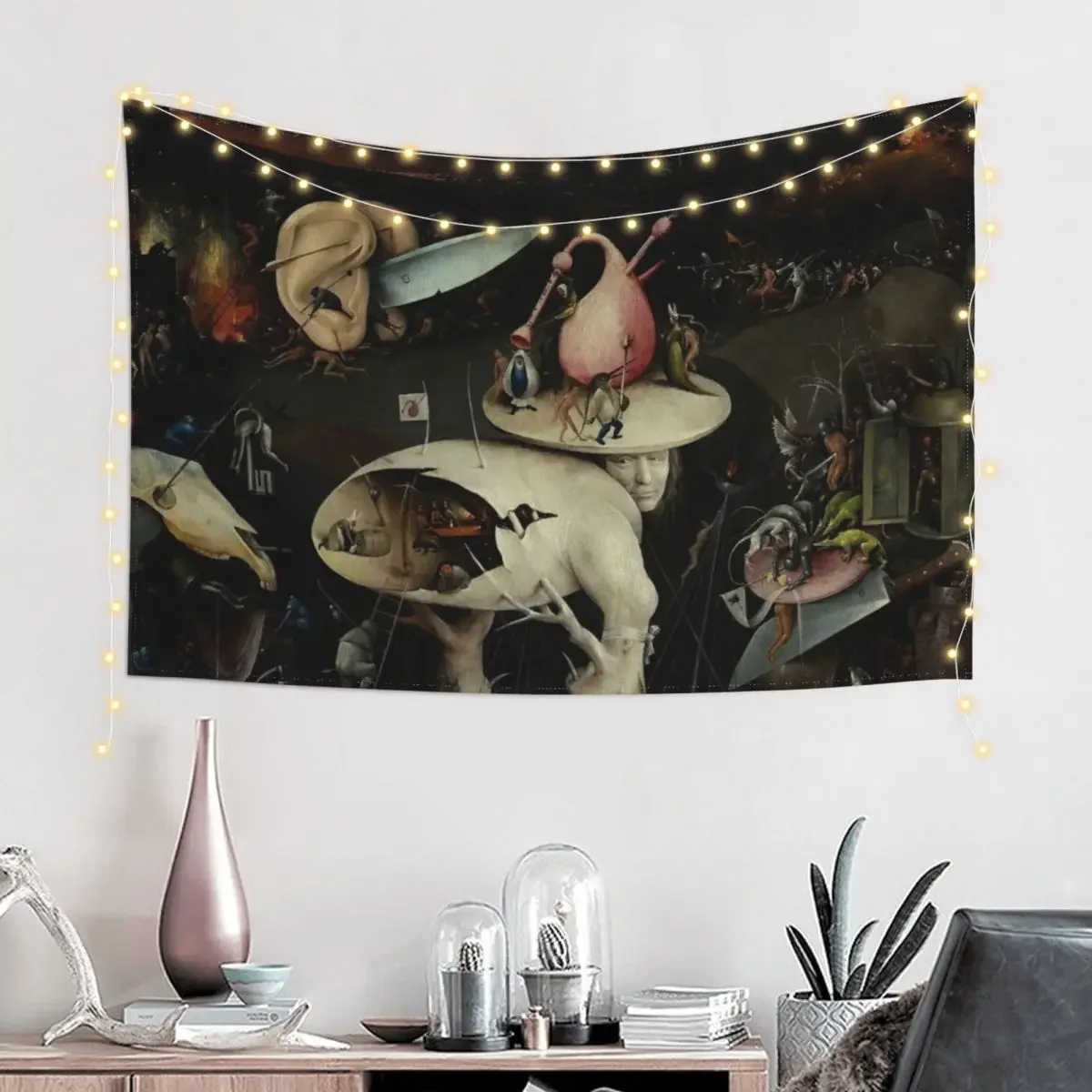 Hell, The Garden of Earthly Delights - Hieronymus Bosch Tapestry Aesthetic Room Decorations Decorative Wall Mural Tapestry