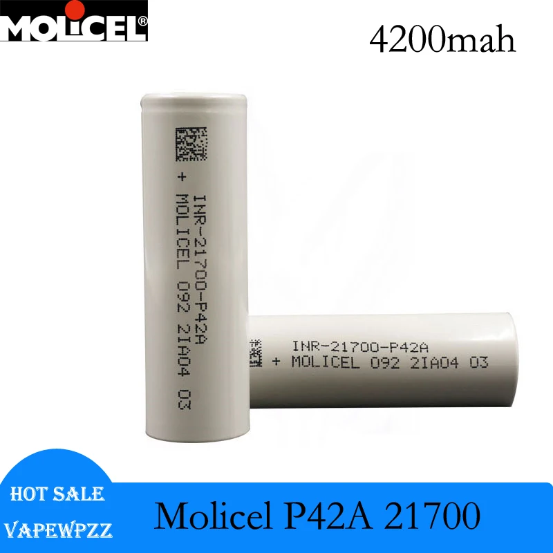 Литий-ионный аккумулятор Molicel P42A, 21700, 4200 мАч, 30 А/45 А, 3,7 в