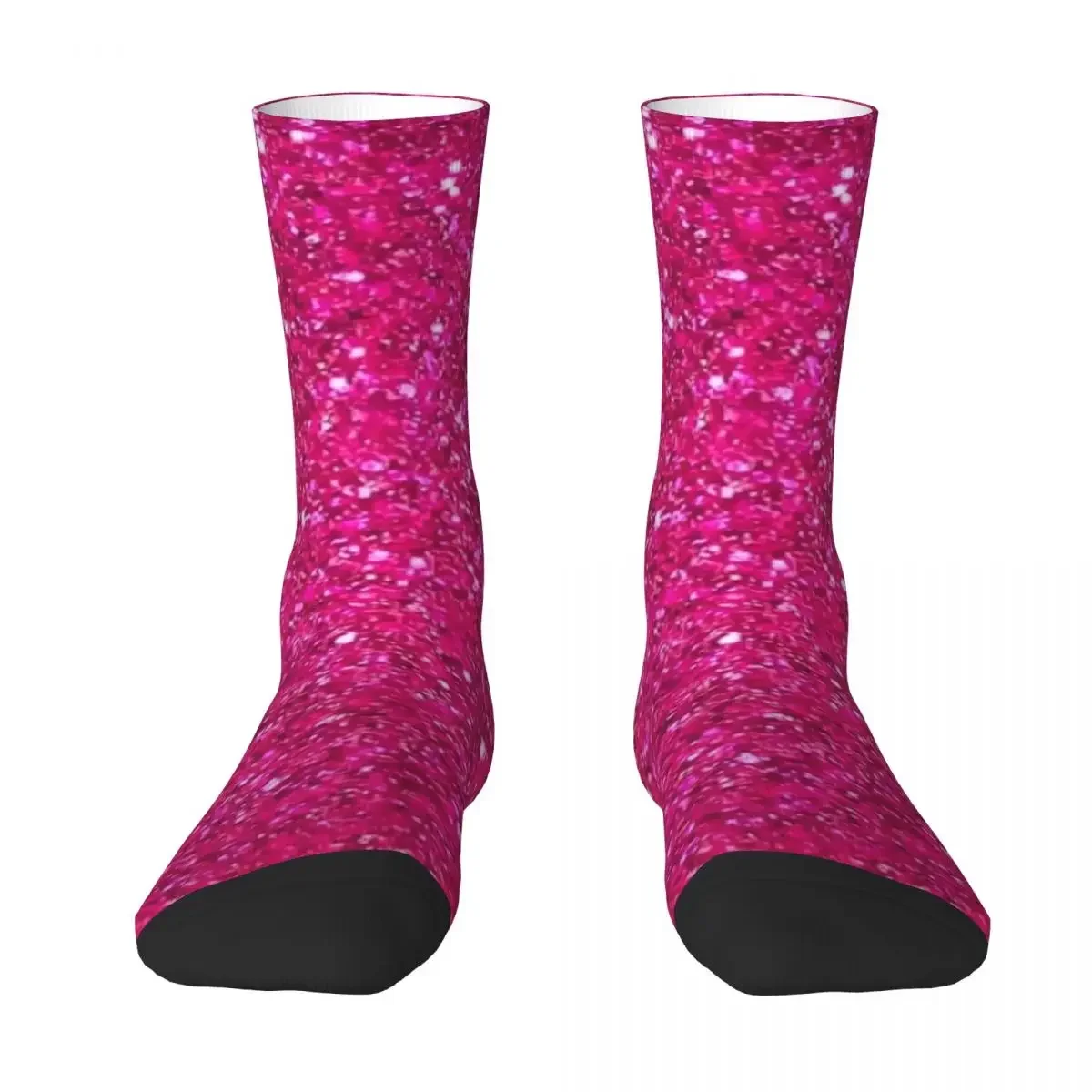 Meias Longas Rosa Glitter para Homens e Mulheres, Meias Harajuku Absorvente de Suor, Acessórios, Presentes, para toda a temporada