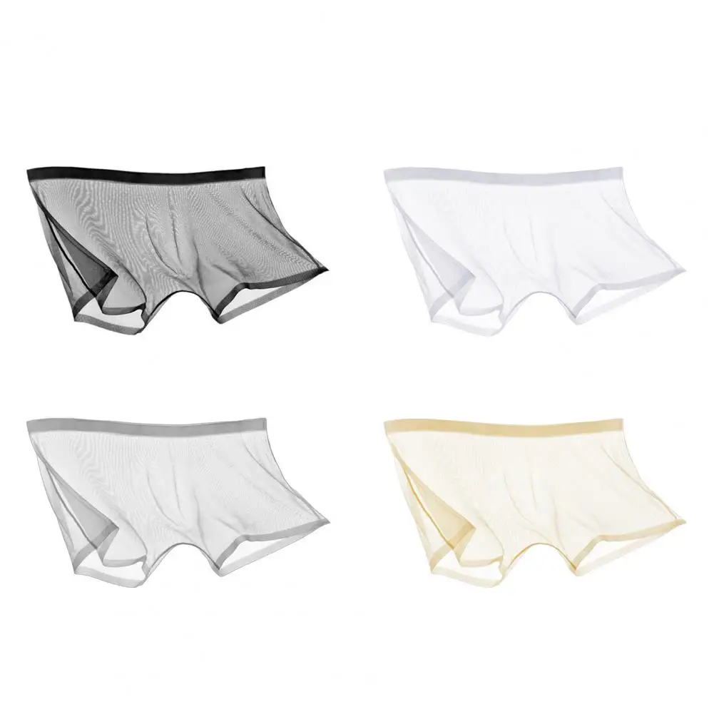 

Sexy Men Mesh Thin Transparent Boxer Briefs U Convex Pouch Underwear Shorts Trunks Underpant Mesh Men's Sexy Boxer Briefs Shorts