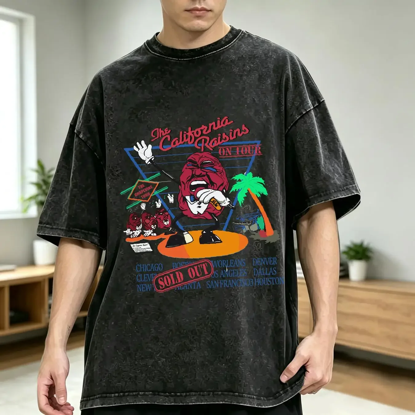 washed T Shirt The California Raisins Tour Grapevine White For Men And Women All Size long or short sleeves vintage Washed