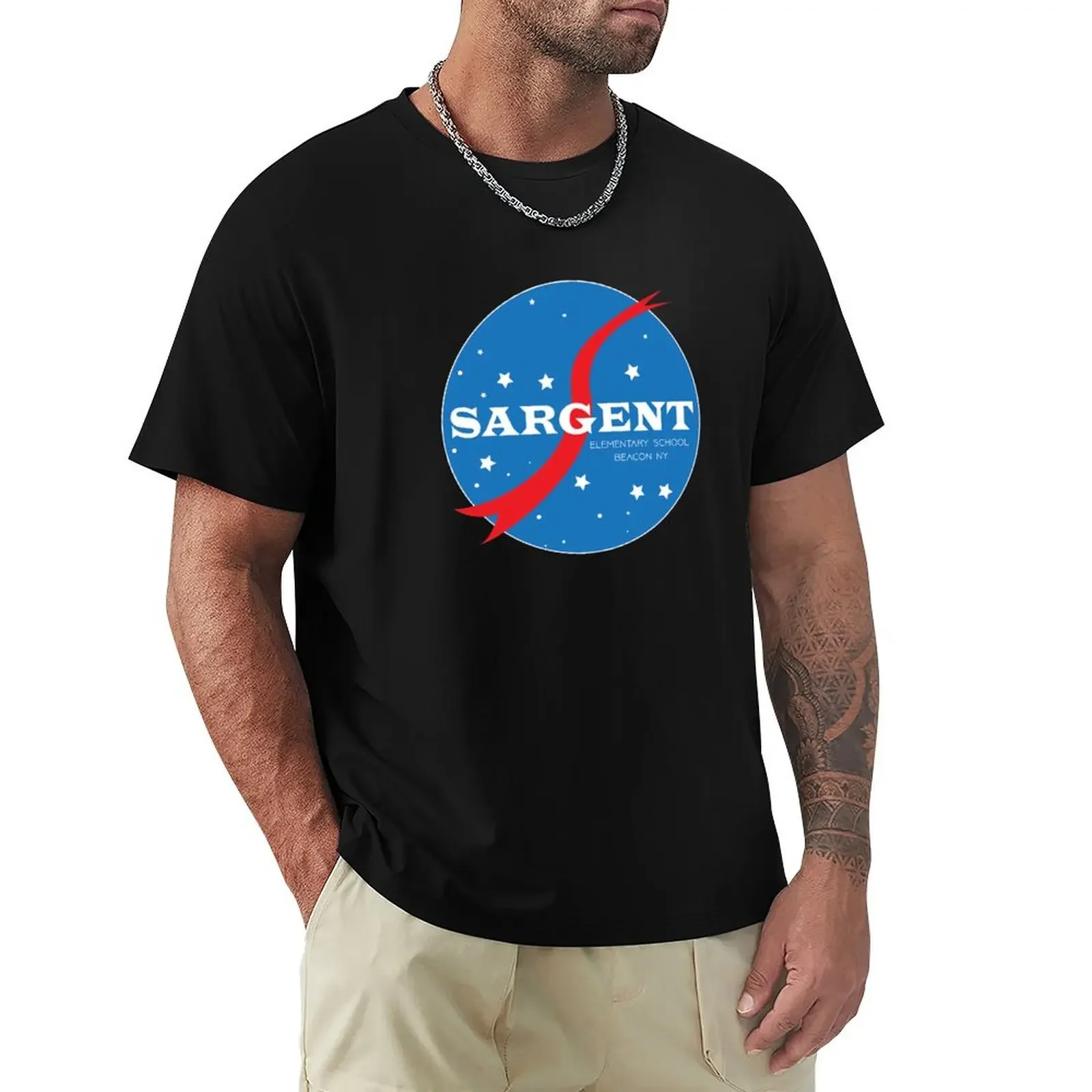 Sargent Elementary School Logo T-Shirt anime clothes customizeds heavyweights blanks mens graphic t-shirts pack