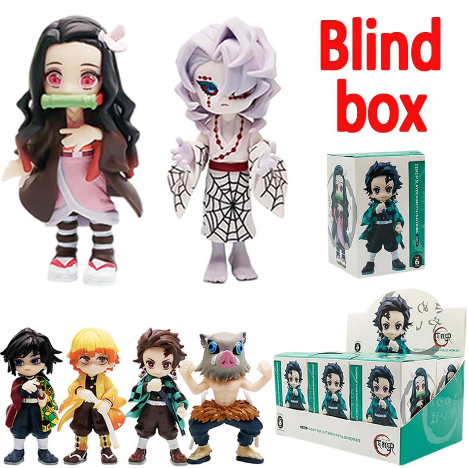Anime Demon Slayer Figur Tanjiro Kamado Nezuko Anime Blind Box Spielzeug Statue PVC-Modell Ornament Kinder Geburtstag Weihnachtsgeschenk