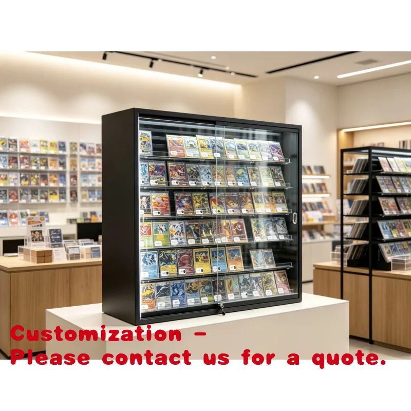 custom.Custom TCG Collectible Card Holder Acrylic Graded Trading Card Display Racks Lockable Baseball Card Display wi