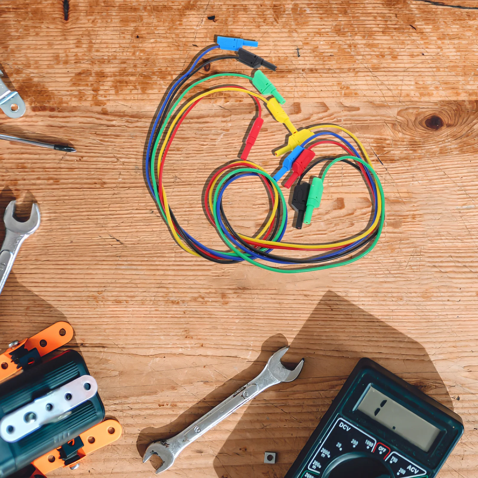 

5pcs 4Mm Banana Plug Cable Test Lead Connecting Wire For Multimeter Laboratory Electrical Testing Red Black Blue Green Yellow